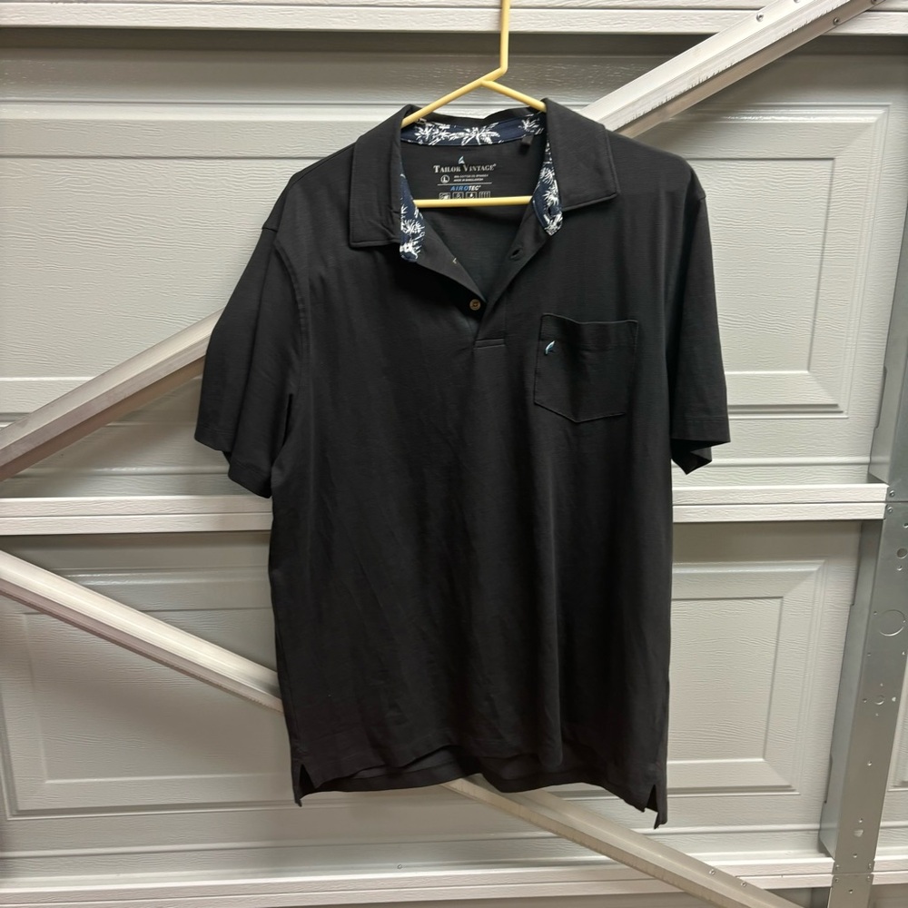 Tailor Vintage Mens Gray Short Sleeve Shirt